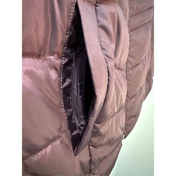 J. Jill women down fill burgundy puffer vest zip up w/ zip pockets XL P #34-0861 - Picture 6 of 10